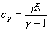 Formula for Specific Heat at Constant Pressure