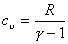 Formula for Specific Heat at Constant Volume